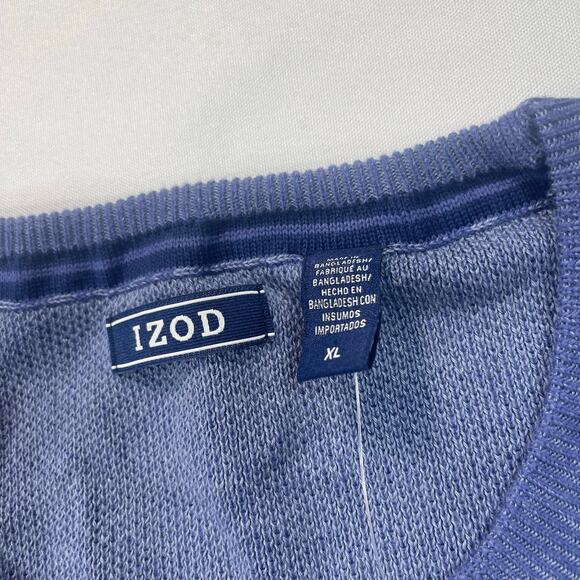 IZOD Mens 12GG Textured Crew Sweater Size XL Skipper Blue NWT - Picture 4 of 8